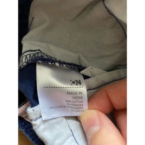 Navy Khaki Bermuda Shorts with Embroidered Heart Design - Picture 7 of 7